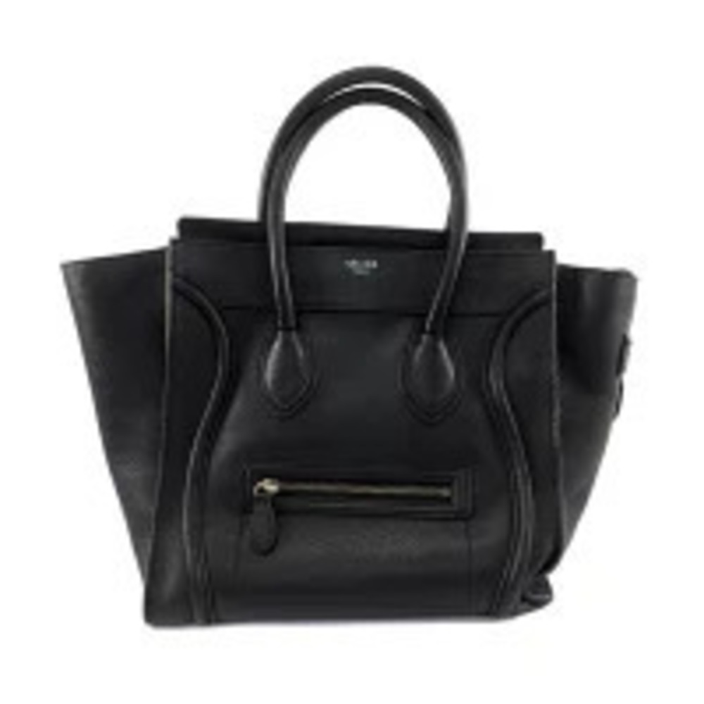 Celine Luggage Shopper Calf Leather Handbag Tote Bag Black